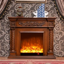 Christmas Decoration Nostalgic Classic Electronic Fireplace Freestanding Tabletop European Living Room Bedroom