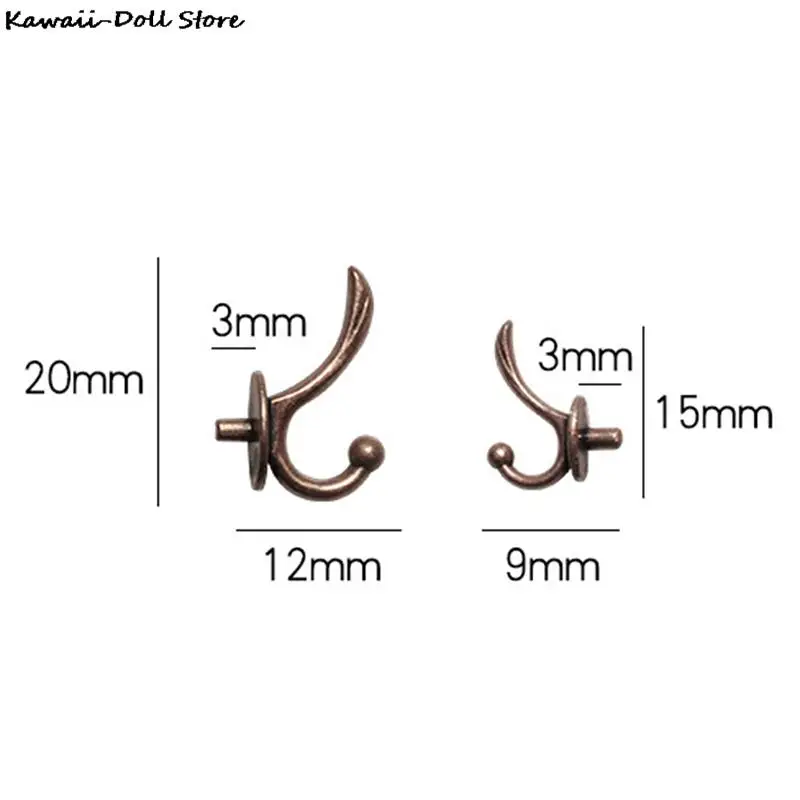 2Pcs 1:12 Dollhouse Miniature Furniture Mini Metal Clothes Coat Hook Rack Wall Hangers Modle Toy Doll House Bathroom Accessories 6