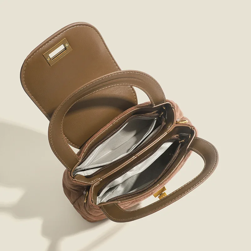 New fashion frosted women's crossbody bag, simple and fashionable handbag, luxurious high-end small square bag