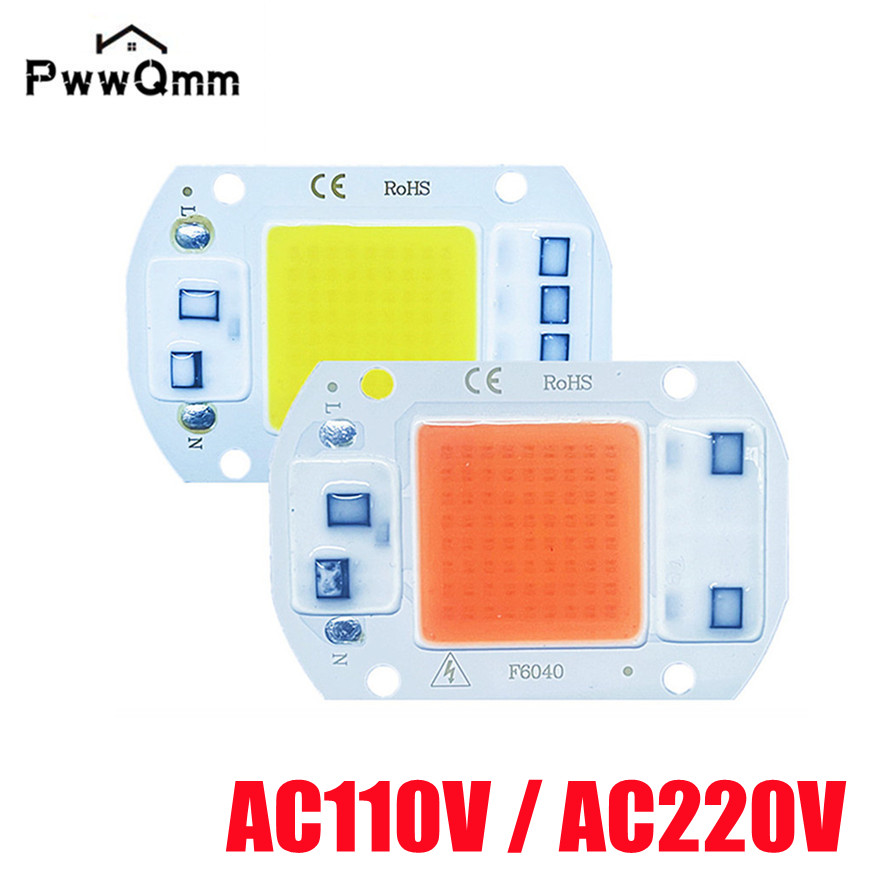 LED chip 10W 20W 30W 50W AC 220V smart COB lamp beads LED lamp without driver DIY Lampada chip light floodlight spotlight