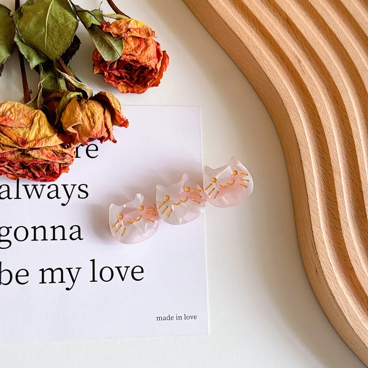 女性と女の子のためのレトロなヘアクリップ,かわいい猫の髪,ヒョウ柄