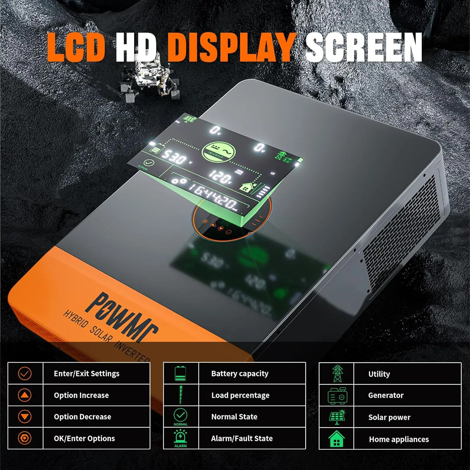 시유 파워미어 미국 주식 DDP 지원 병렬 5KW 110V/120V 최대 충전 전류 100A 순수 사인파 올인원 태양광 인버터