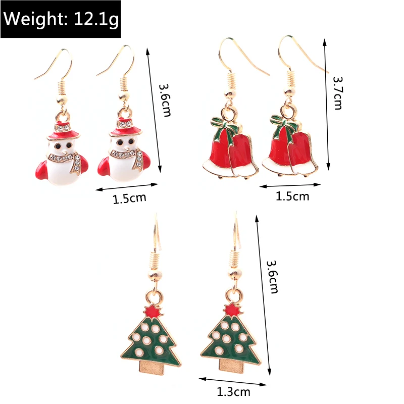 Leslie Hot Merry Christmas Ohrringe Weihnachtsmann Hirsch Baum Stern Glocke Schneemann Ohrringe Anhänger Frohes Neues Jahr Schmuck Geschenke – Detail 16
