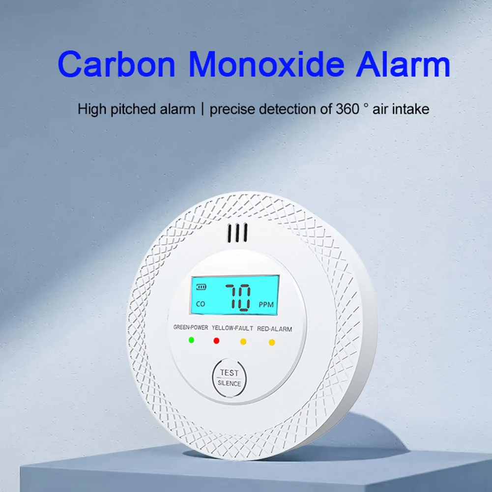 CO Alarm Sensor 85dB High Sensitive Warning Smoke and Carbon Monoxide Detector Alarm with LEDs Battery Powered for Home Depot