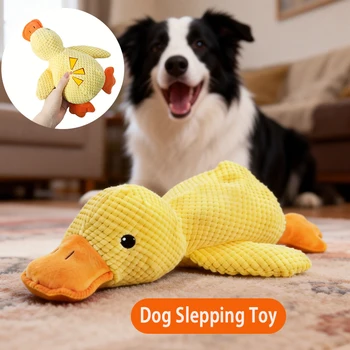 Dog Toy Plush,Sleeping Duck With Sound Pet Interactive Plush Bite Resistant Teeth Grinding Puppy Cat Relieve Boredom Pet Product 1