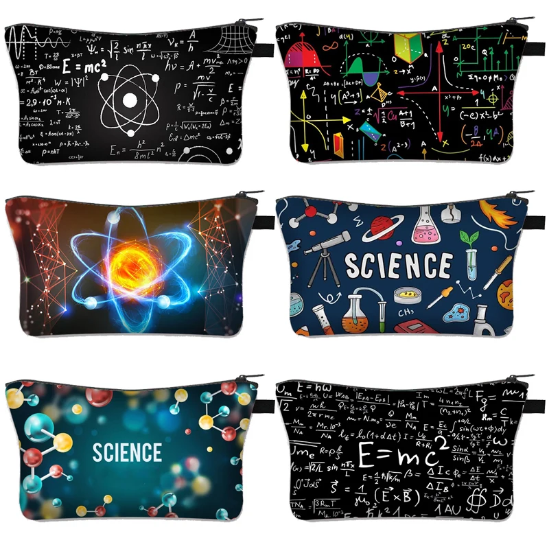 

Math Formula Geometry Science Cosmetic Bag Pouches Cute Makeup Bag Ladies Storage bag Lipstick Holder Organizers For Travel
