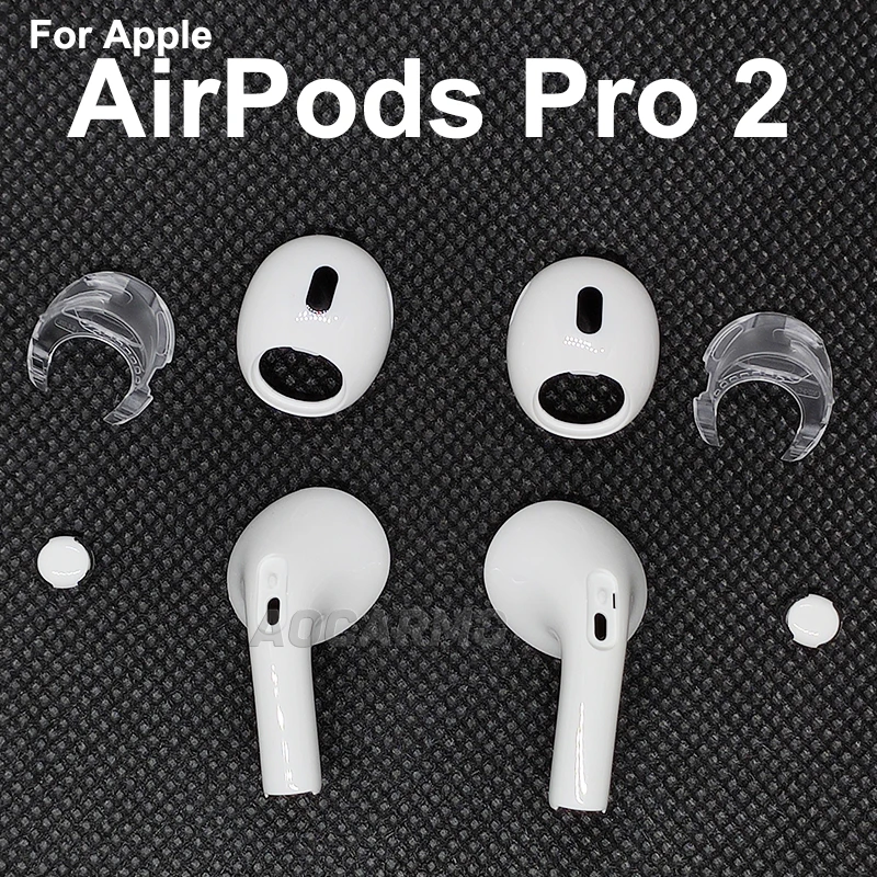 Aocarmo For Apple AirPods Pro 2 A2931 A2699 A2698 Earphone Housing Full Set Case Cover Left Right Shell Repair Replacement Part