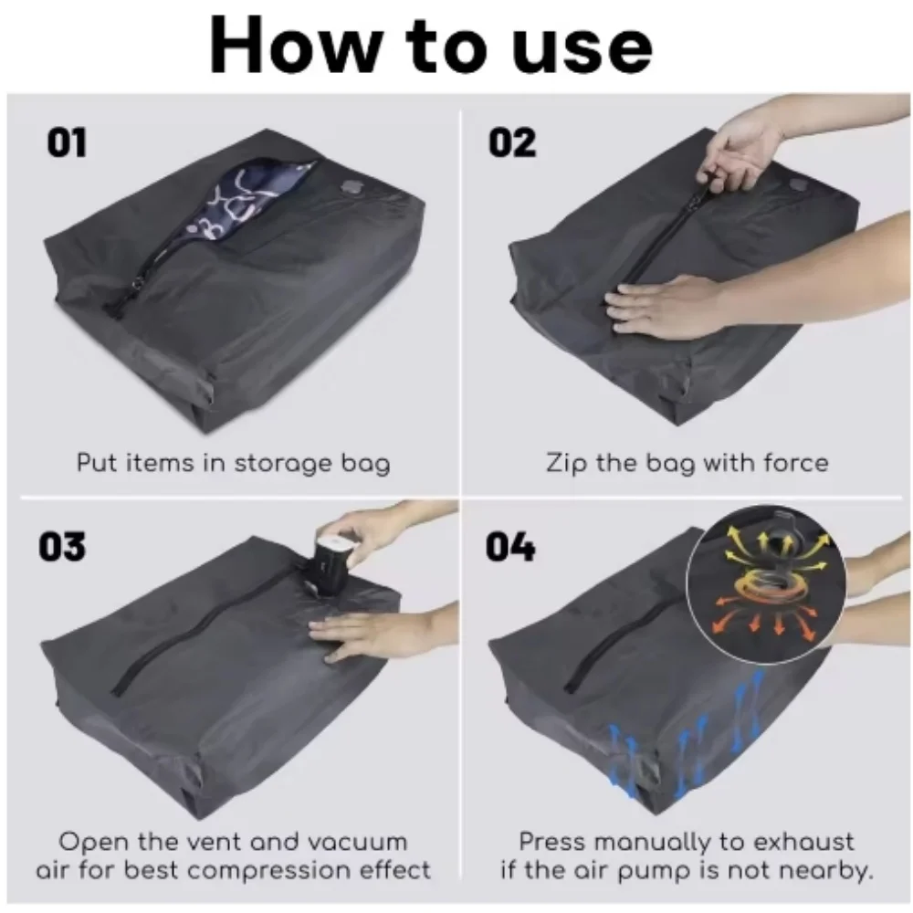 Compact Travel Vacuum Storage Bags for Clothes - Space-Saving & Organizing Solution