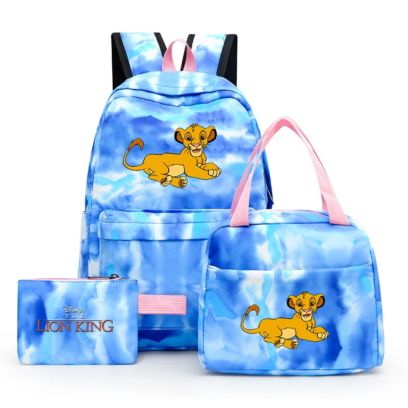 3pcs Disney The Lion King Simba Colorful Backpack with Lunch Bag