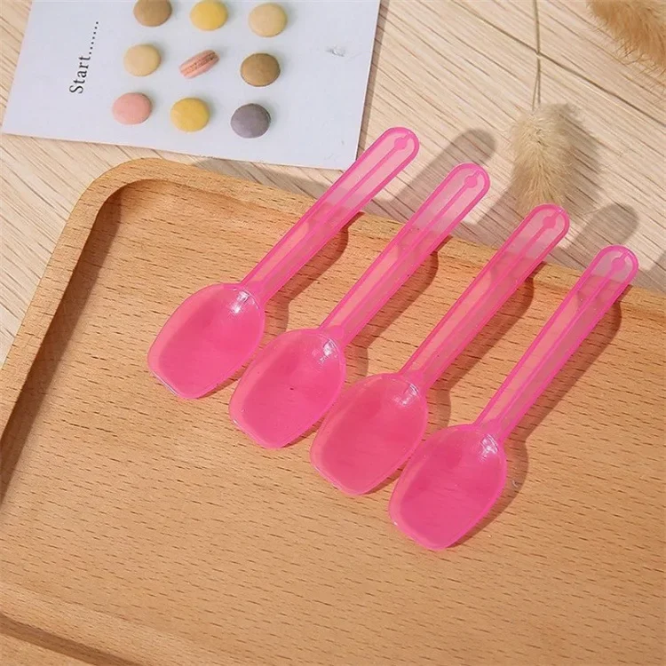Mini Colorful Plastic Spoons Disposable Flatware Spoons for Jelly Ice Cream Dessert Appetizer Birthday Party Tableware 10pc