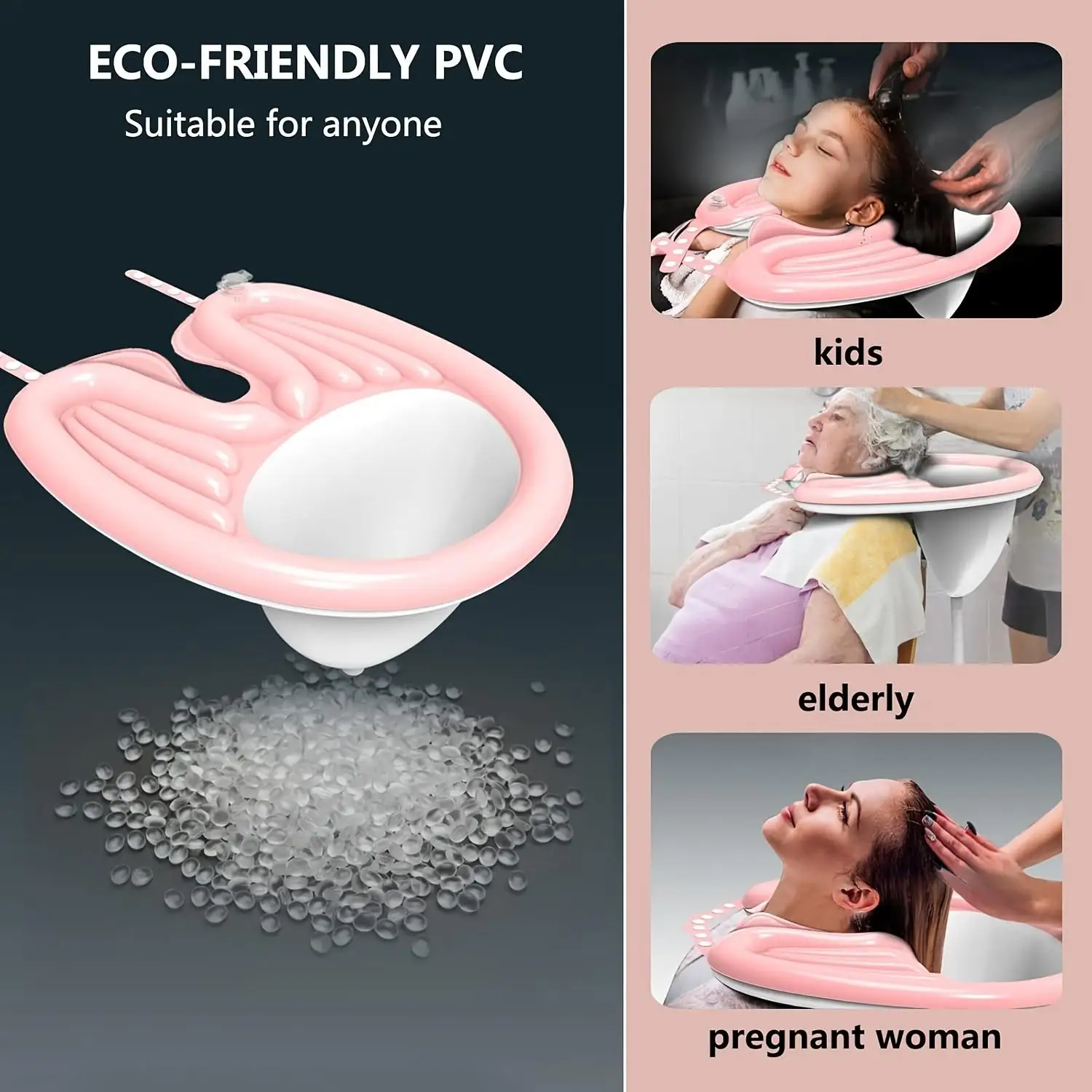Inflatable Shampoo Basin,, Mobile Portable Basin, Sink WithAir Pump And Drainage, Soft And Comfortable Lightweight Shampoo 3