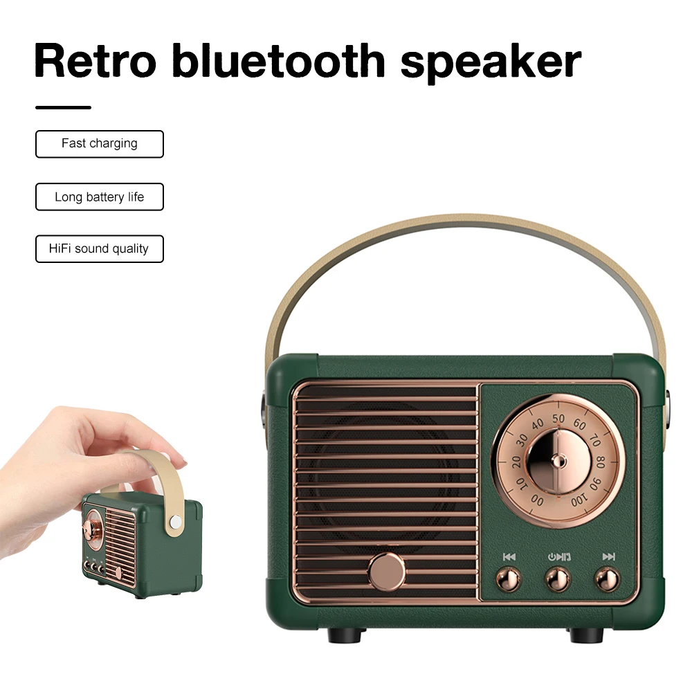 Mini Retro Speaker Portable Travel Classical Music Bluetooth Compatible