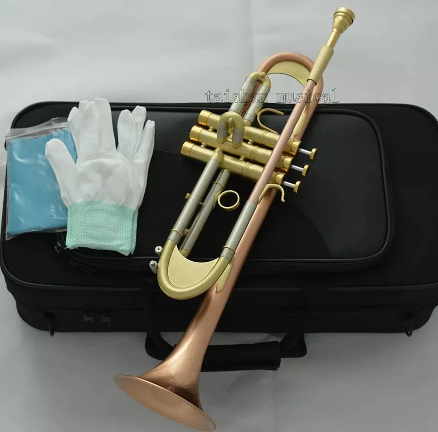 Prof Bb Red brass trumpet horn Cupronickel Tuning pipe With Case