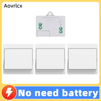 Aovrlcx สมาร์ทไร้สาย 433mhz Kinetic Light Switch House Improvement Self-Power รีโมทคอนโทรล Push ปุ่มสวิทช์ผนัง 1