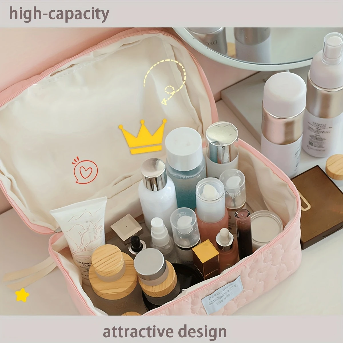 Ins Style Candy Color Makeup Bag New Light Luxury Women's Bag Lipstick Pack Portable Travel Cosmetic Storage Toiletry Bag 3