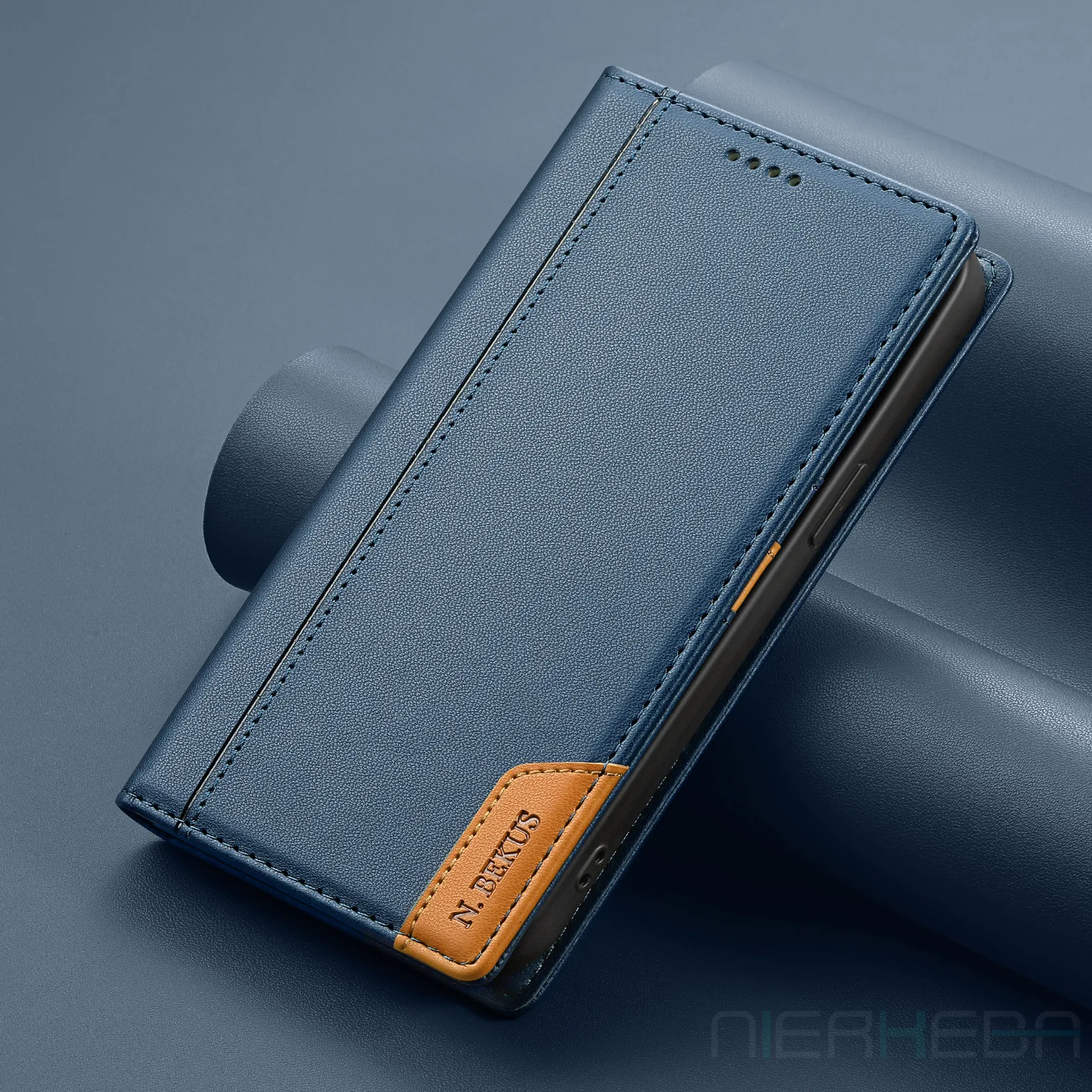 Elegant Magnetic Leather Flip Wallet Case with Card Holder