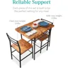 3-Piece Modern Dining Set, Space Saving Dinette for Kitchen, Dining Room, Small Space w/Steel Frame, Built-in Storage 6