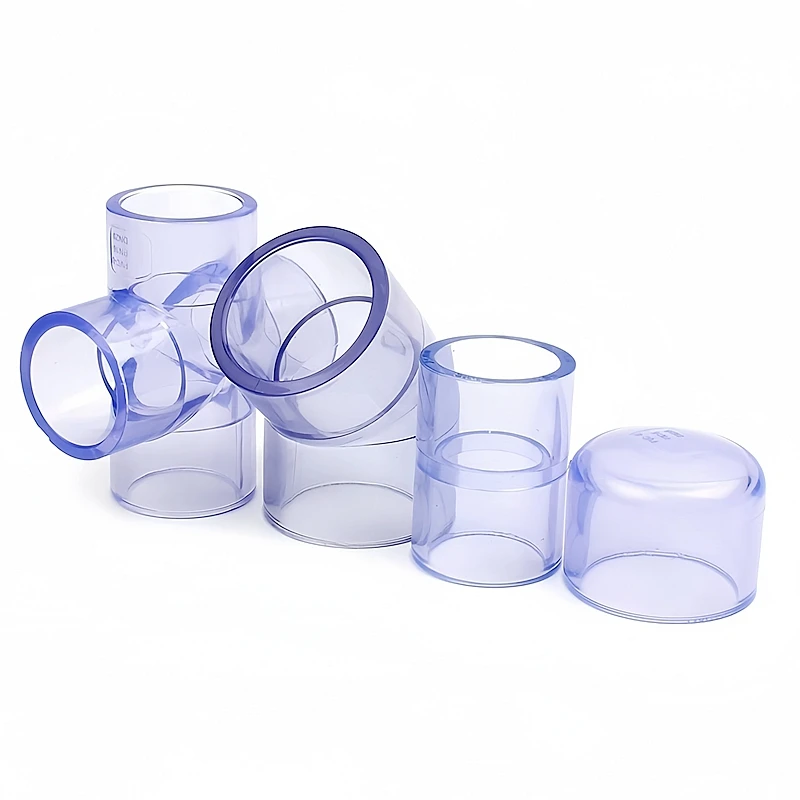 20~63mm Blue Transparent UPVC Pipe Connectors Aquarium Fish Tank Drainage Pipe Quick Fittings Garden Irrigation Tube Joint Valve