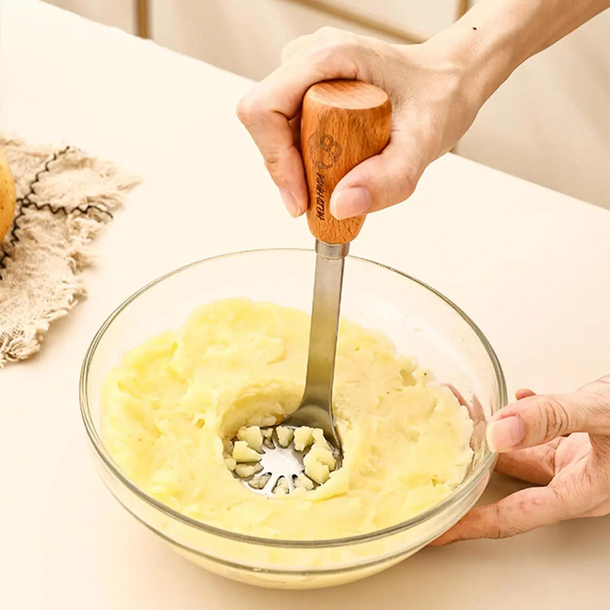 Potato Masher Pressed Potato Masher Pumpkin Fruit Vegetable Pressure Mud Machine Kitchen Children Food Potatoes Mud Pusher