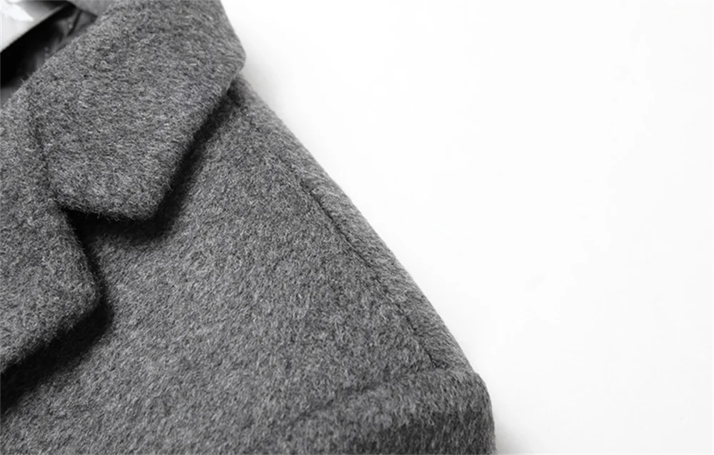 Description Picture 6 of itemWoolen Coat Autumn Winter Cotton Thicken Wool Blends Jacket Coats High Quality Male Tops Windproof Warm Trench Overcoats