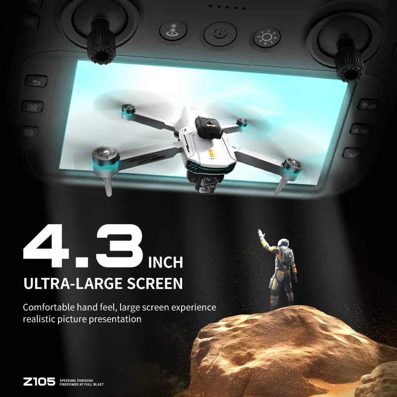 Nuovo Z105 Drone 4K Professionale HD Doppia Fotocamera flusso ottico posizionamento Fotografia Brushless Pieghevole Grande Schermo RC Quadcopter - immagine 2