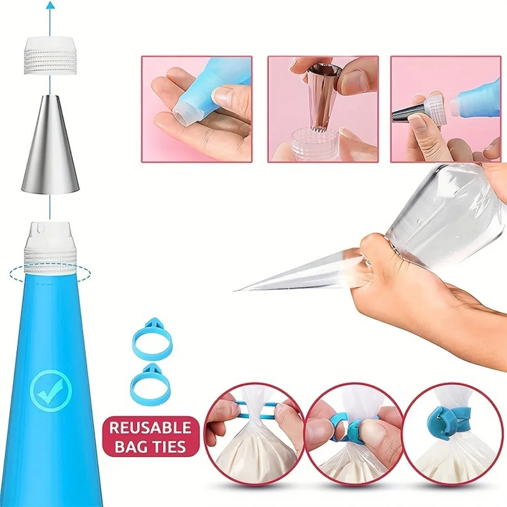 Cake Decorating Tip Set 100PCS/SET Icing Piping Bags and Tips Set