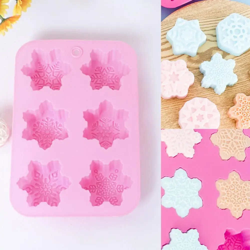 Candle Mold Delicate Durable DIY Mold Multi-use Easy Demould Snowflake Silicone Soap Candle for Oven