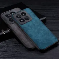 Premium PU Leathe Phone Case for Xiaomi 14 Ultra Pro Scratch-Resistant Solid Color Cover for Xiaomi 14 Ultra Case 1