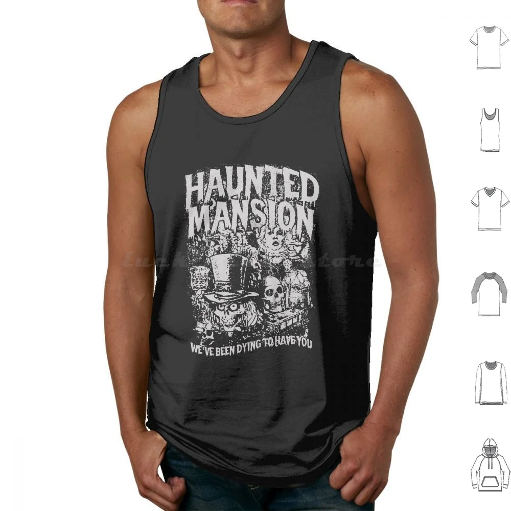 Divertente Vintage Retro The Haunted Mansion Halloween Spettrale Mese Spooky Season Canotte Gilet Senza Maniche World Spooky Month