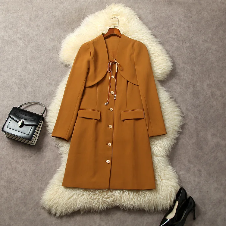 

European and American women's clothing 2023 autumn new Long-sleeved jacket fashion Tank top single-breasted dress two-piece