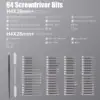Mini Precision Electric Screwdriver Set 68 in 1 Power Repair Tool with 64 Magnetic Torx Phillips Drill Bits 5 Torque Settings 3