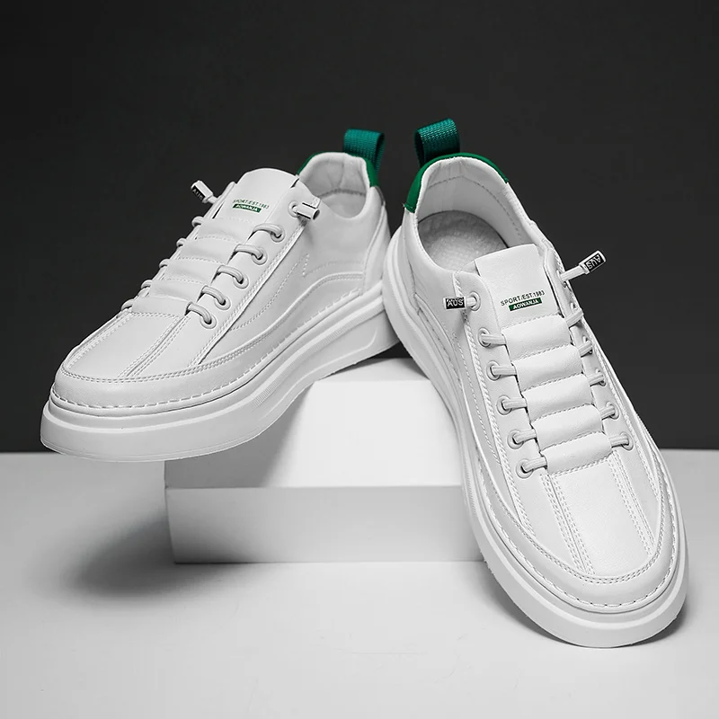 Hot Sale Men's Leather Casual Shoes Soft Sole Lace-up Oxford Shoes Handmade Male Tenis Masculino New Design Skateboard Footwear