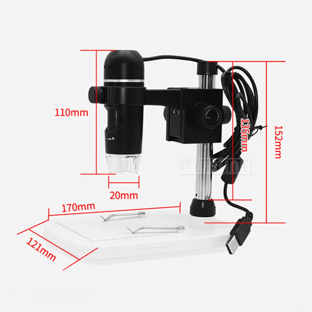 HD 500MP USB 전자 현미경 | 300배 연속 광학 줌 | 납땜 및 검사용 산업용 확대경 ?