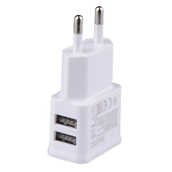 Caricatore USB 5V 2A Caricabatterie a 2 porte Telefono cellulare Spina UE AC DC 5V Adattatore di alimentazione Accessori di ricarica da parete per Iphone Samsung Xiaomi