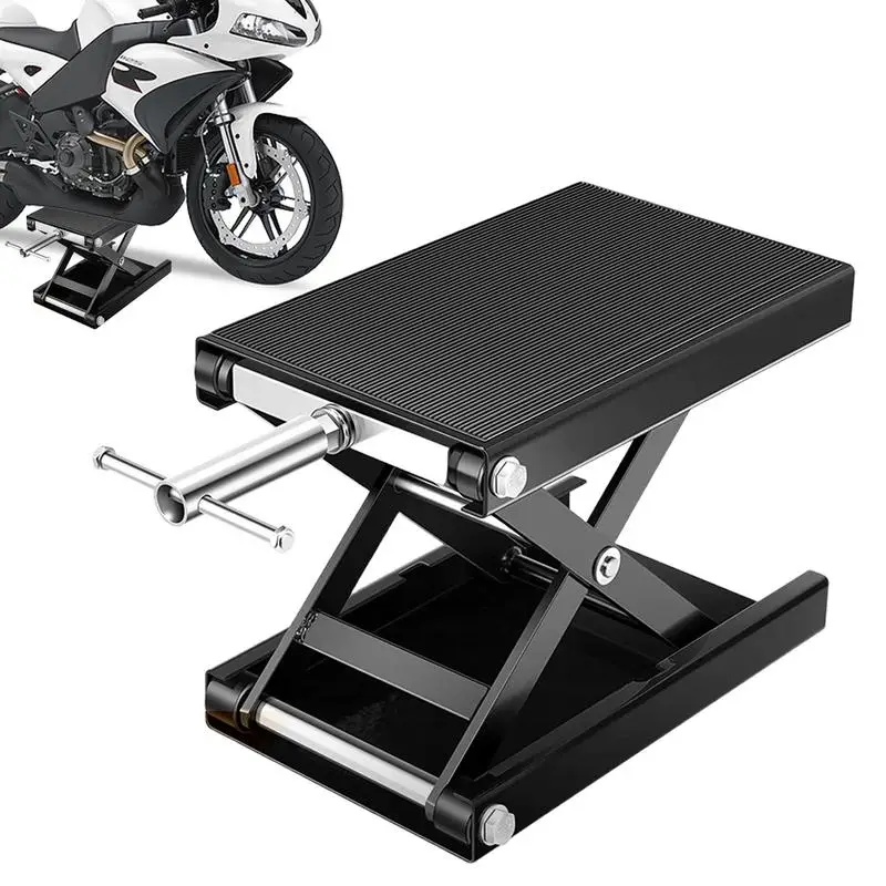 

Motorcycle Lift Table 1100 Lbs Heavy Duty Hydraulic Lift Steel Dirt Bike ATV Wide Deck Scissor Lift Jack Table Foot Stand Jack