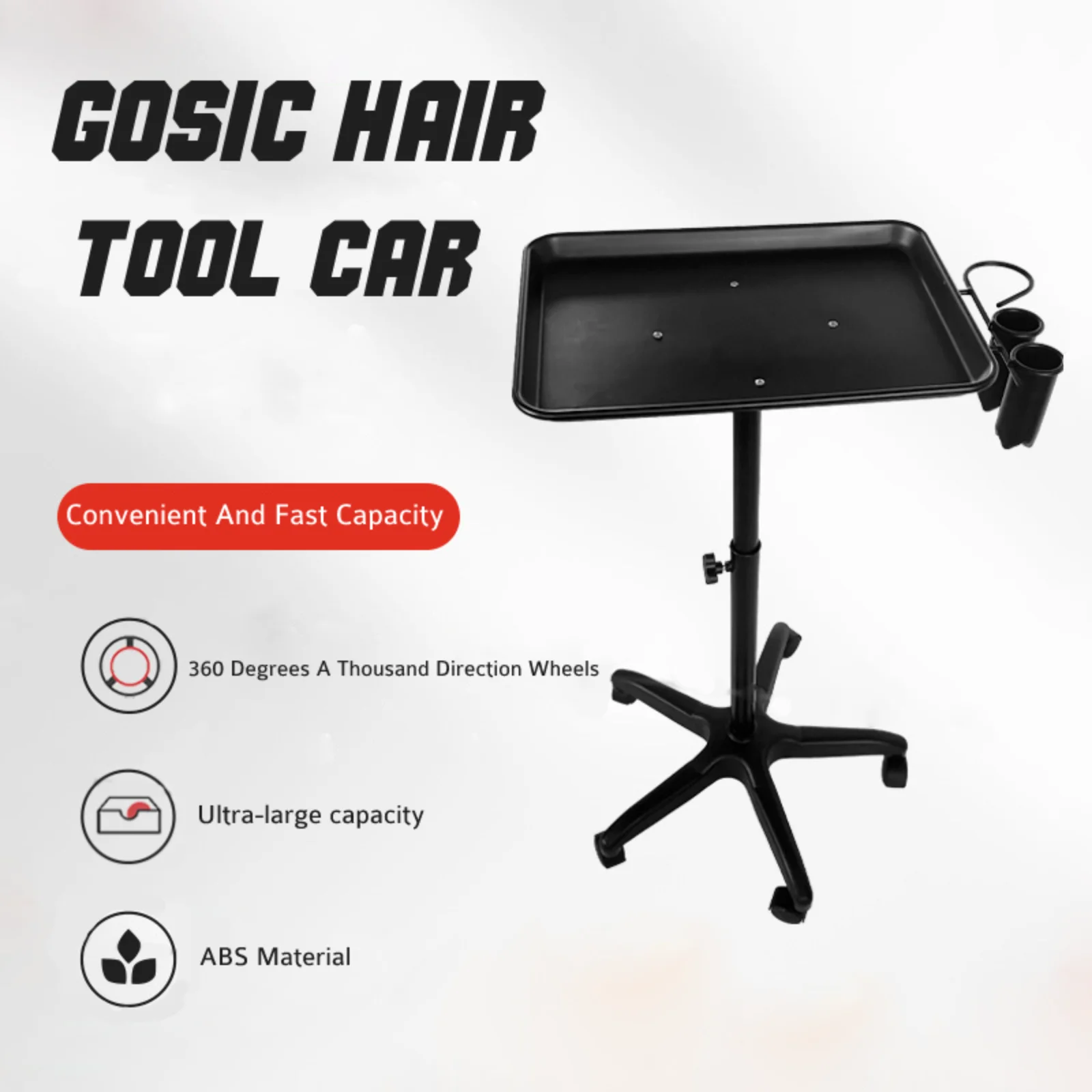 Barber Tray Rolling Cart Beauty Salon Perm And Dyeing Bracket Movable Storage Trolley Lifting Hair Salon Special Tool Trolley