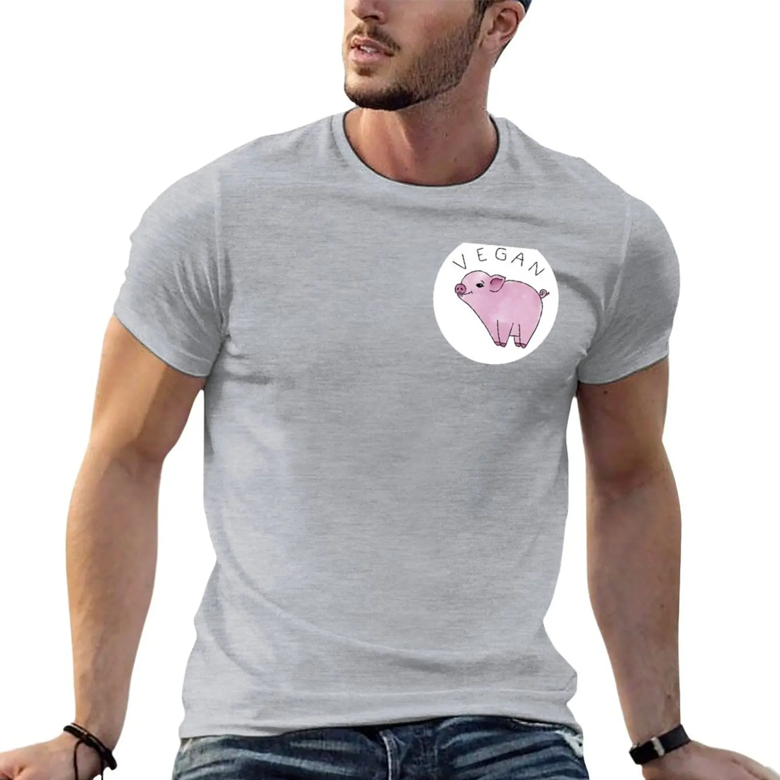 

Vegan Pig T-Shirt sweat shirt blank t shirts men workout shirt