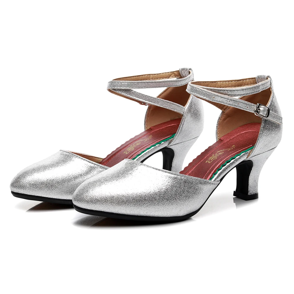 HROYL Latin Dance Shoes for Women Ladies Closed Toe Modern Dancing Shoes Girls 3.5/5.5 CM Suede Sole and Rubber Sole