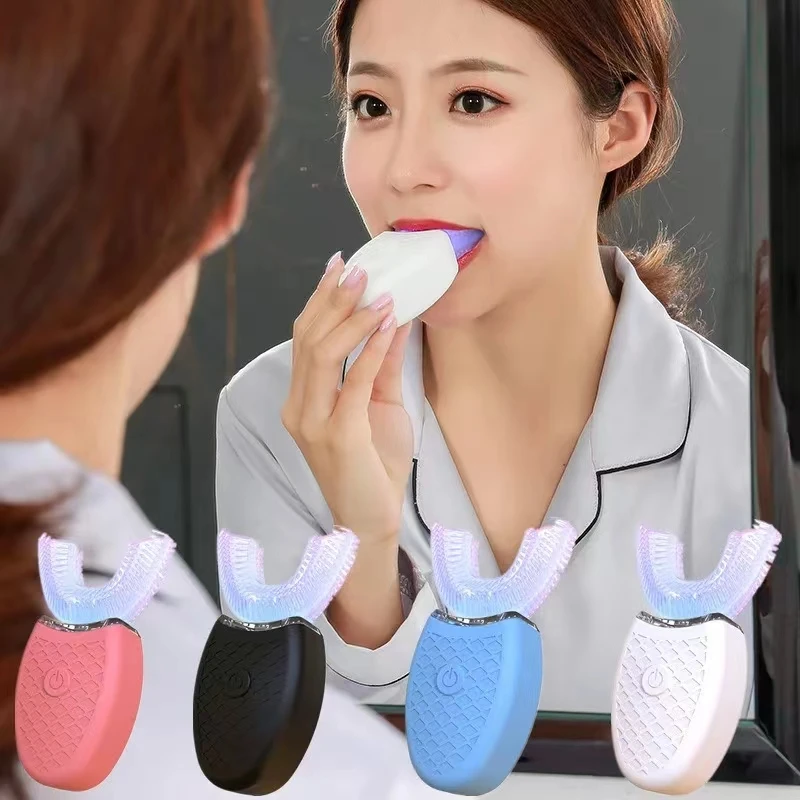 Electric Toothbrush Sonic Automatic UShaped 360 Degree USB Rechargeable Teeth Cleaning & Whitening For Adult