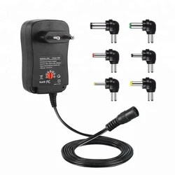 Universal 12W - 30W Multi - Voltage DC Wall Charger with Interchangeable Plugs (European Standard)