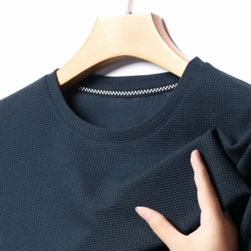 Waffle Round Neck Short Sleeved T-shirt '