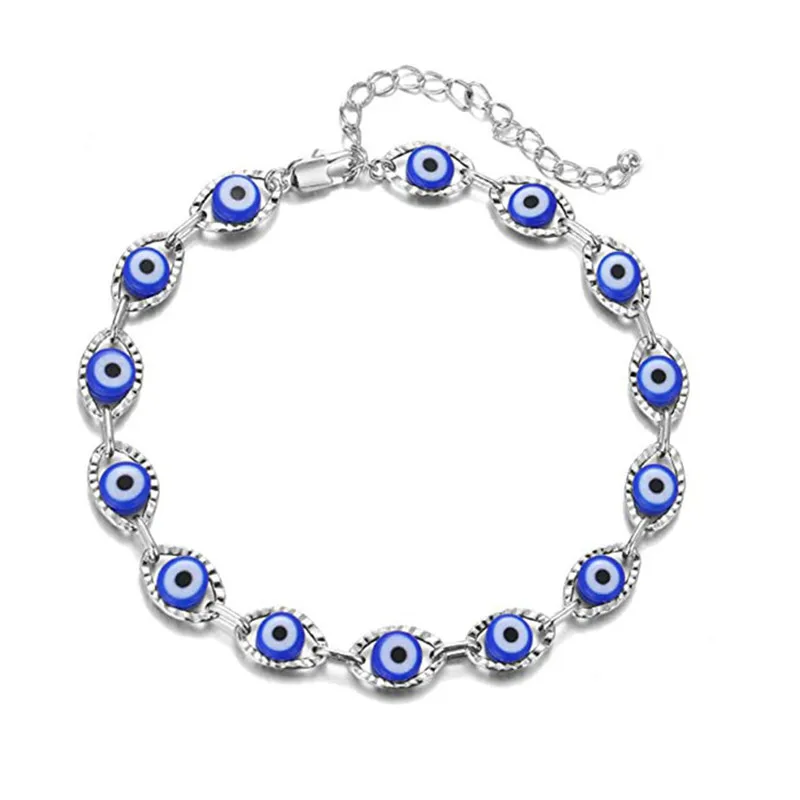 LONYOO Bracciale Occhio Di Allah In Acciaio Inossidabile Con Strass - Bangle Placcato Oro 18k, Regalo Donna Con Sacchetto Di Velluto - 2