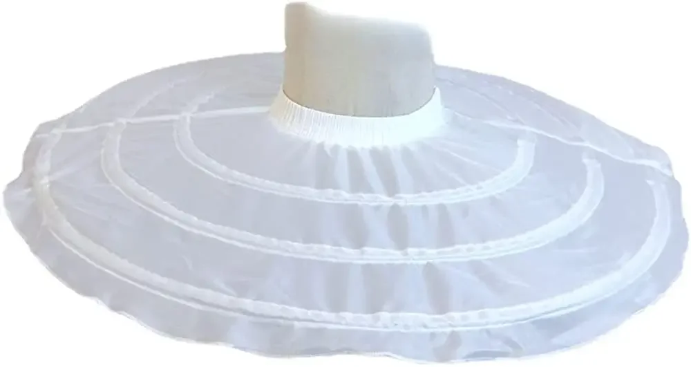Linghe 3 Hoops Wedding Petticoats for Short Dress Ballet Skirt Girls Crinoline Elastic Waist Underskirt Jupon Court Tutu