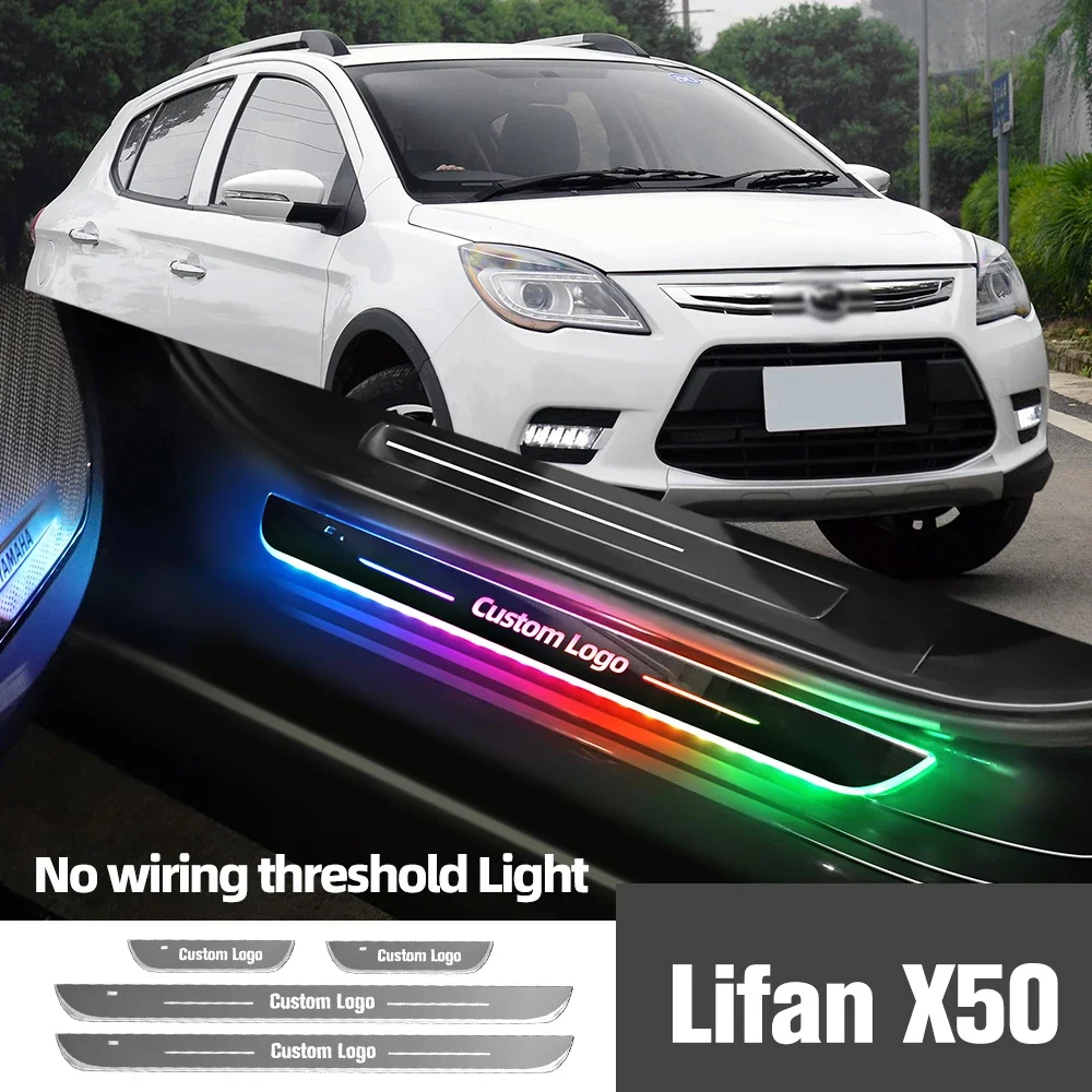 

For Lifan X50 2014-2019 2015 2016 2017 2018 Car Door Sill Light Customized Logo LED Welcome Threshold Pedal Lamp Accessories