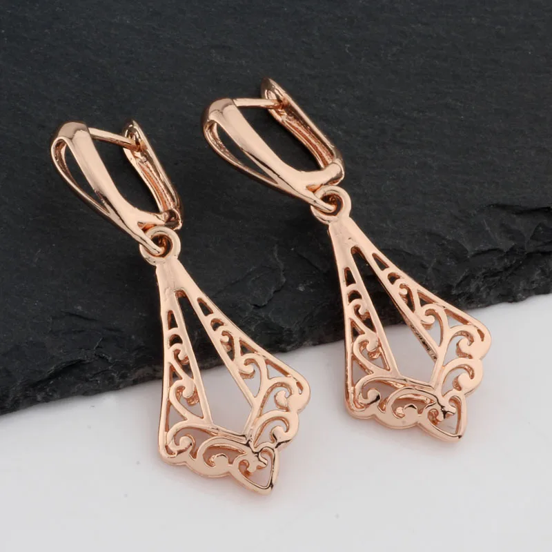 

Новые женские Свадебные Уникальные креативные модные ювелирные изделия цвета розового золота Винтажные серьги полые металлические необычные серьги