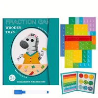 Children Magnetic Fraction Learning Math Toys Wooden Fraction Book Set Parish Teaching Aids Arithmetic Learning Educational Toys 1