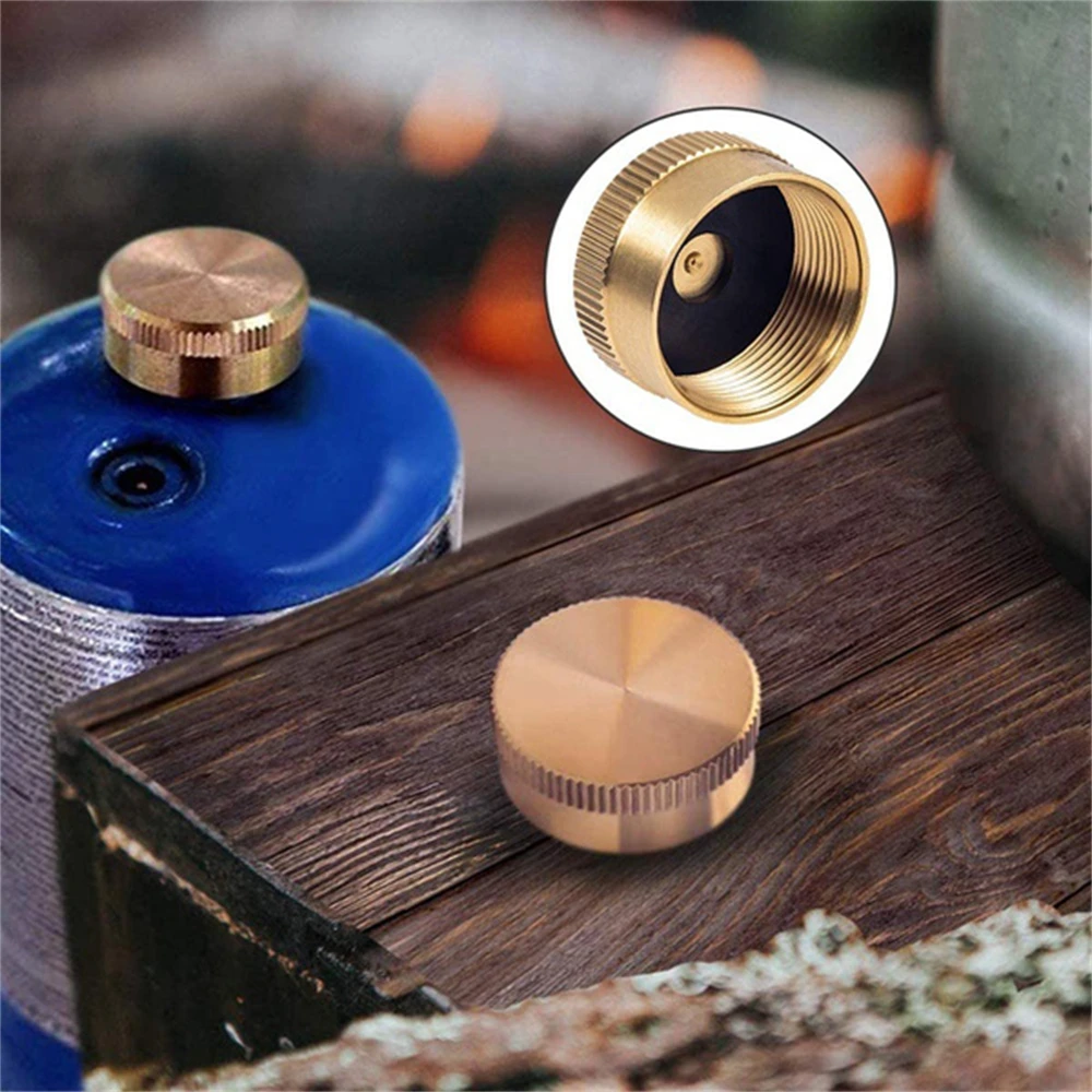 Brass Outdoor Propane Gas Gas Bottle Cylinder Protective Solid Protector Caps Propane Tank Cap Refill Adpater Sealed Cap