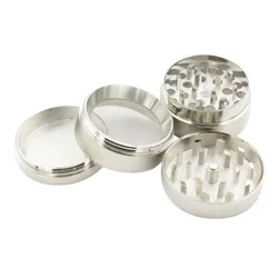 Premium Mini Tobacco Herb Spice Grinder - Durable Smoke Crusher Tool (Silver)