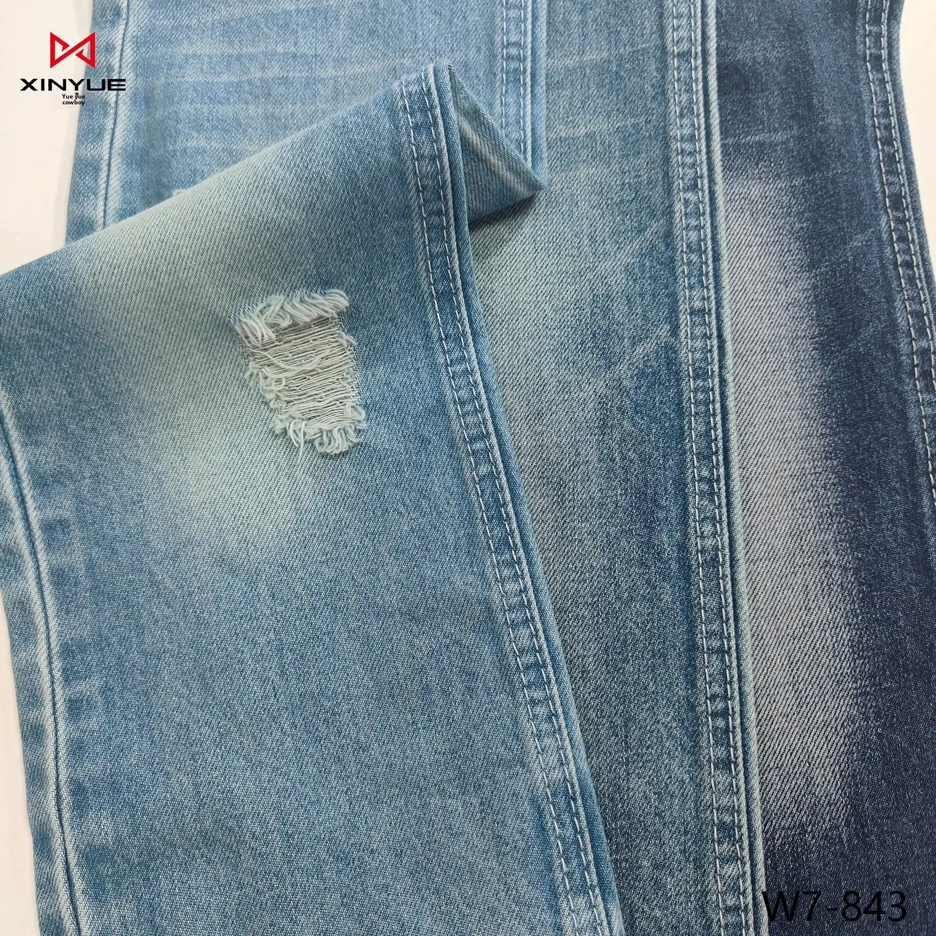 Washed Denim Fabric for Jacket And Pants Wear Resistant Twill Cotton Polyester Winter Outerwear And Bottoms Material