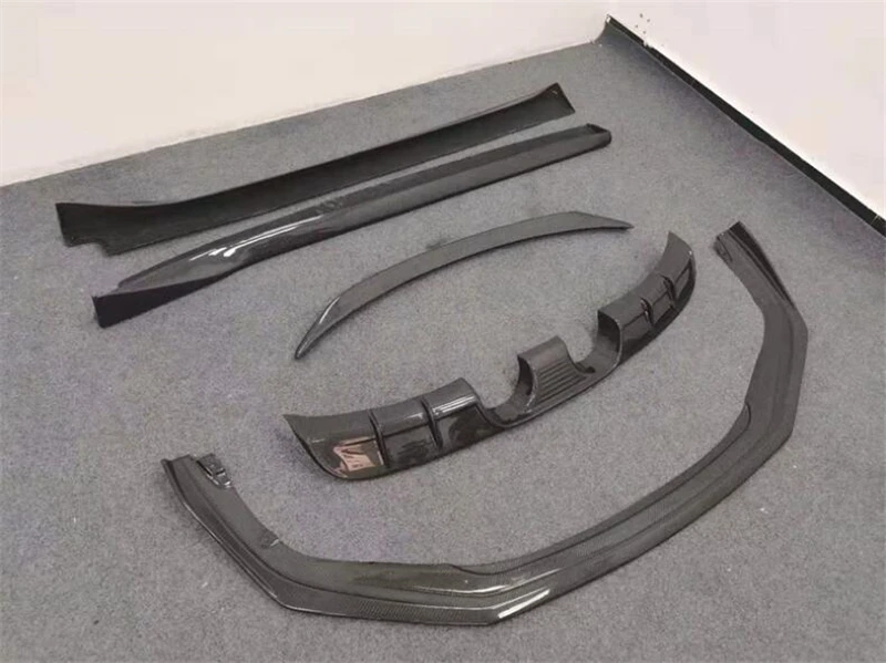Voor Porsche 911 991.2 2015 2016 2017 2018 Echt koolstofvezel Voorlip Achterdiffuser Carrosserie Zijskirt Kit Kofferbakspoiler Refits - - Racext 23